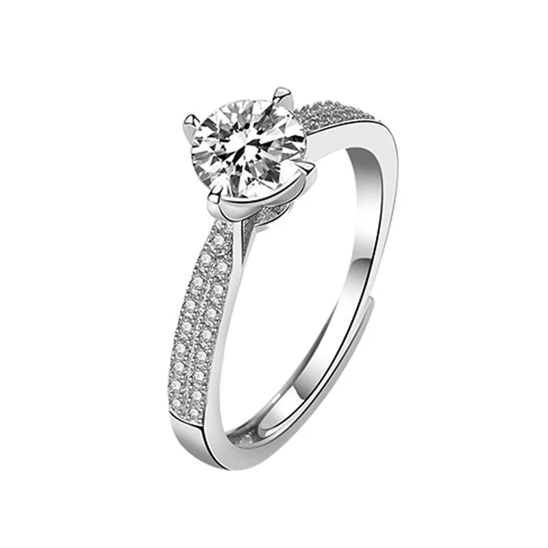 Elegant 18K White Gold Plated Engagement Ring