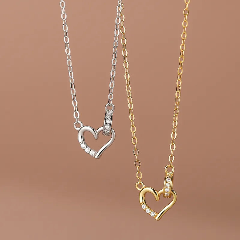 Romantic Dainty Heart in Circle Necklace