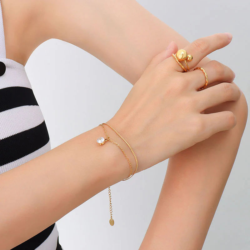 Elegant 18K Gold Plated S-Chain Bracelet