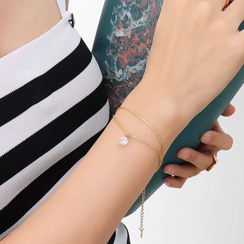 Elegant 18K Gold Plated S-Chain Bracelet