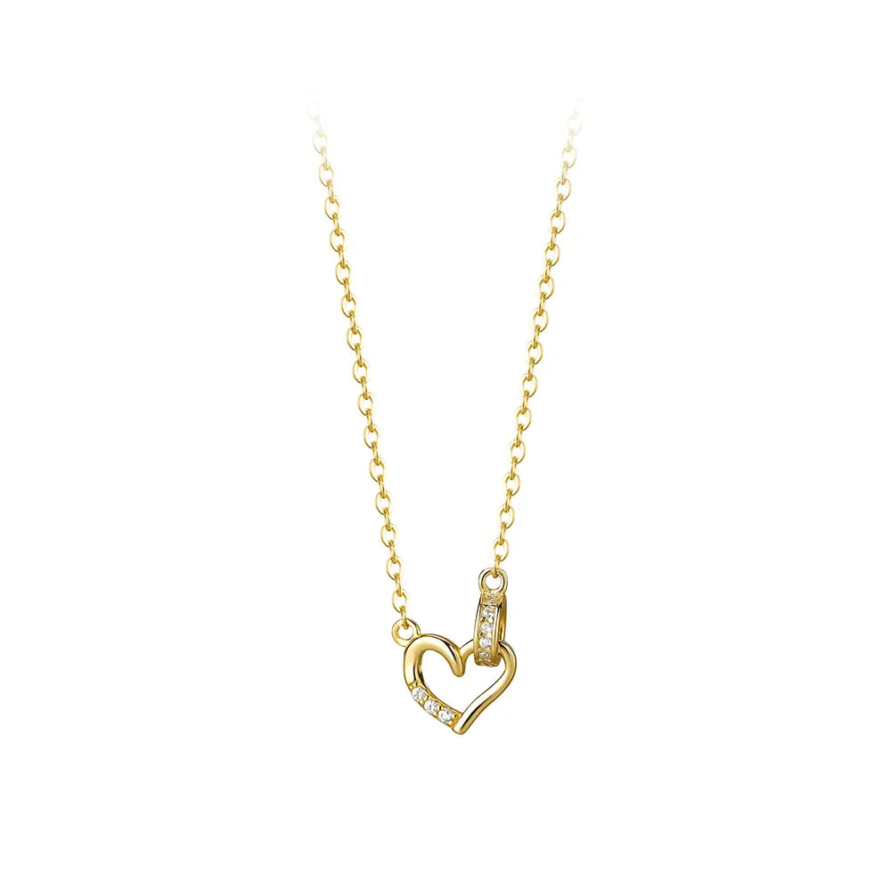 Romantic Dainty Heart in Circle Necklace