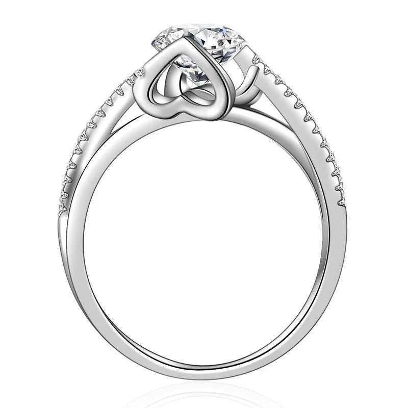 Elegant Round Brilliant Zirconia Engagement Ring