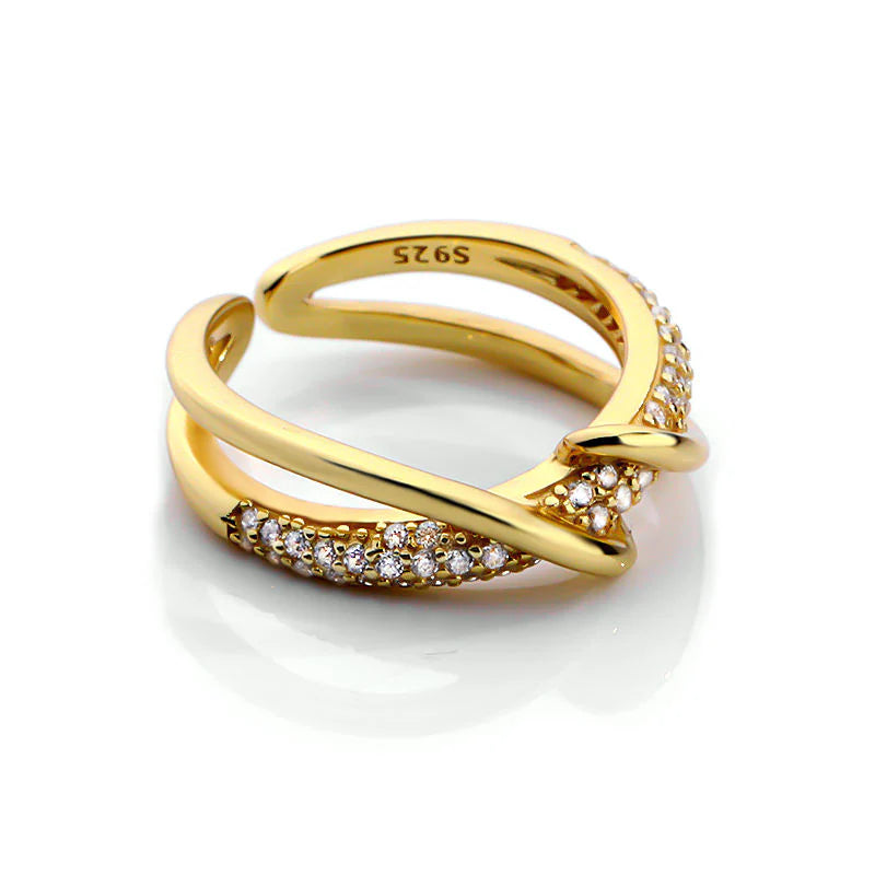 Elegant Double Line Twisted Ring