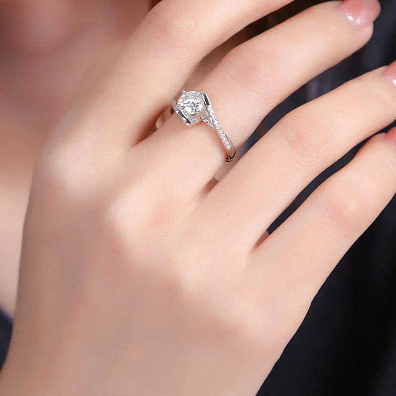 Elegant Round Brilliant Zirconia Engagement Ring