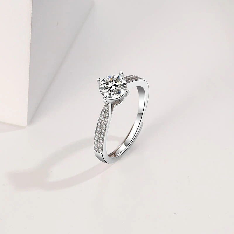 Elegant 18K White Gold Plated Engagement Ring