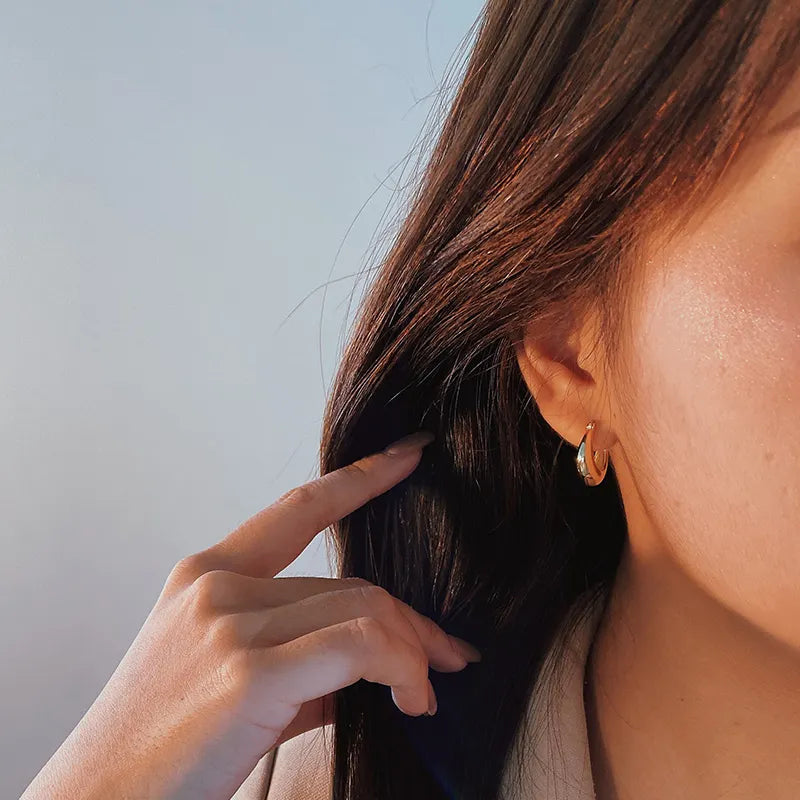 Elegant 18K Gold Plated Hoop Earrings 