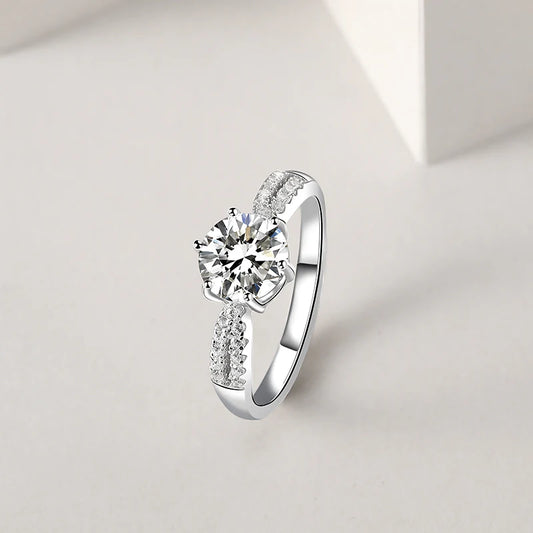 Elegant Sterling Silver Engagement Ring
