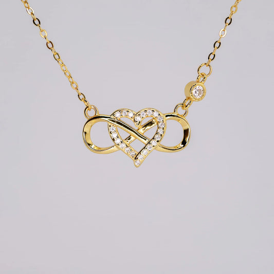 Elegant 18K Gold Plated Infinity Heart Pendant Necklace