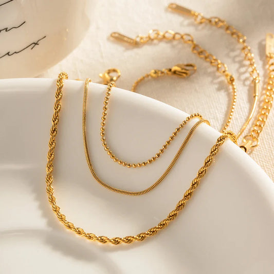 Elegant 18K Gold Plated Waterproof Anklet/Bracelet